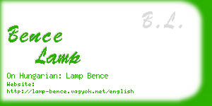 bence lamp business card